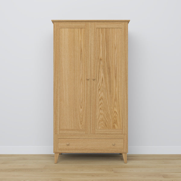 2-door wardrobe with drawer oak natural oak – bedroom, Scandinavian style