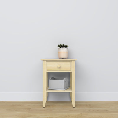 Bedside table with drawer N01 pine clear pine – bedroom, Scandinavian style