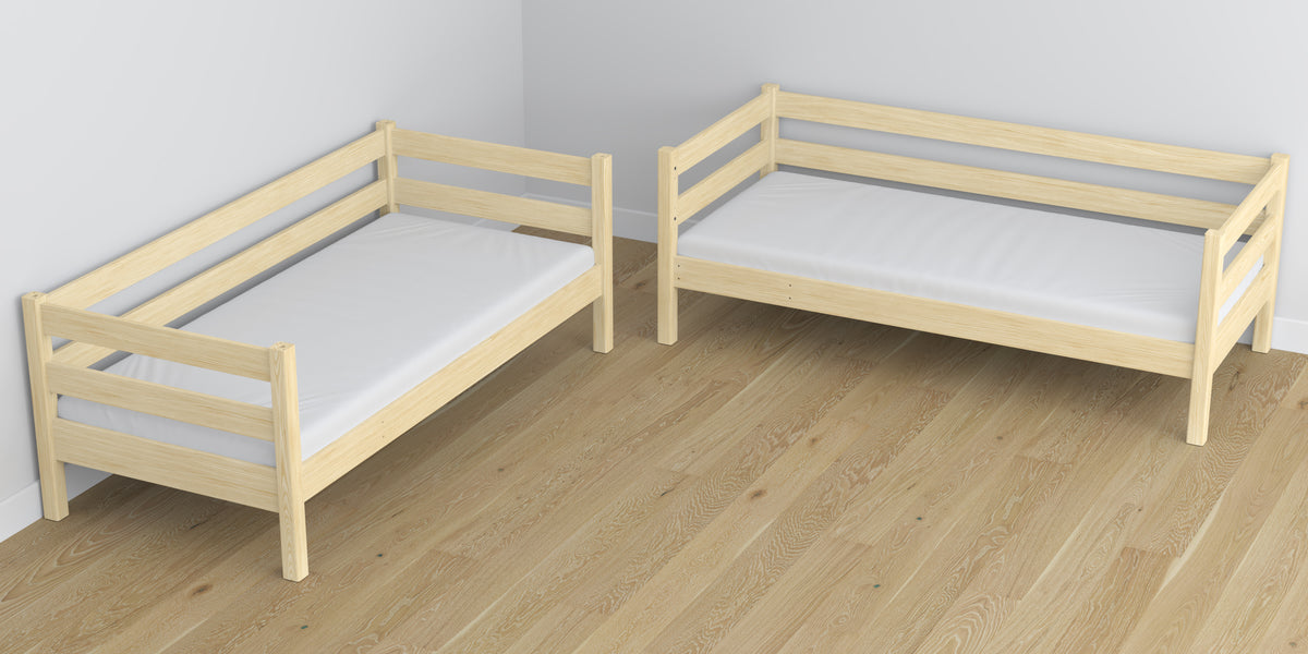 Clear Pine Wooden Bunk Bed – Dimensions and Diagram with Mattress Drawer