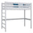 Loft bed grey – wooden ladder and safety rail, Nizio Home