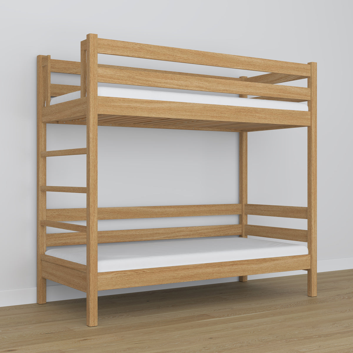 Natural Oak Oak Bunk Bed – Side View, Nizio Home
