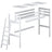 Loft bed black/oak – wooden posts and joints, close-up on quality