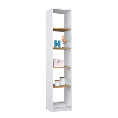Bookcase wooden white-oak – living room and office, solid wood, Scandinavian style Nizio