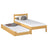 Wooden bed with mattress drawer natural pine – child’s room, scandi Nizio