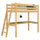 Natural Pine Wooden Loft Bed with Desk – Children’s Room, Scandi Nizio