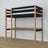 Loft bed black/oak wooden – top view of the sleeping area, Nizio