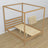 Natural oak canopy bed made of oak – side view, scandi style