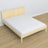 Double bed clear pine in bedroom – bedding arrangement with bedding, scandi style