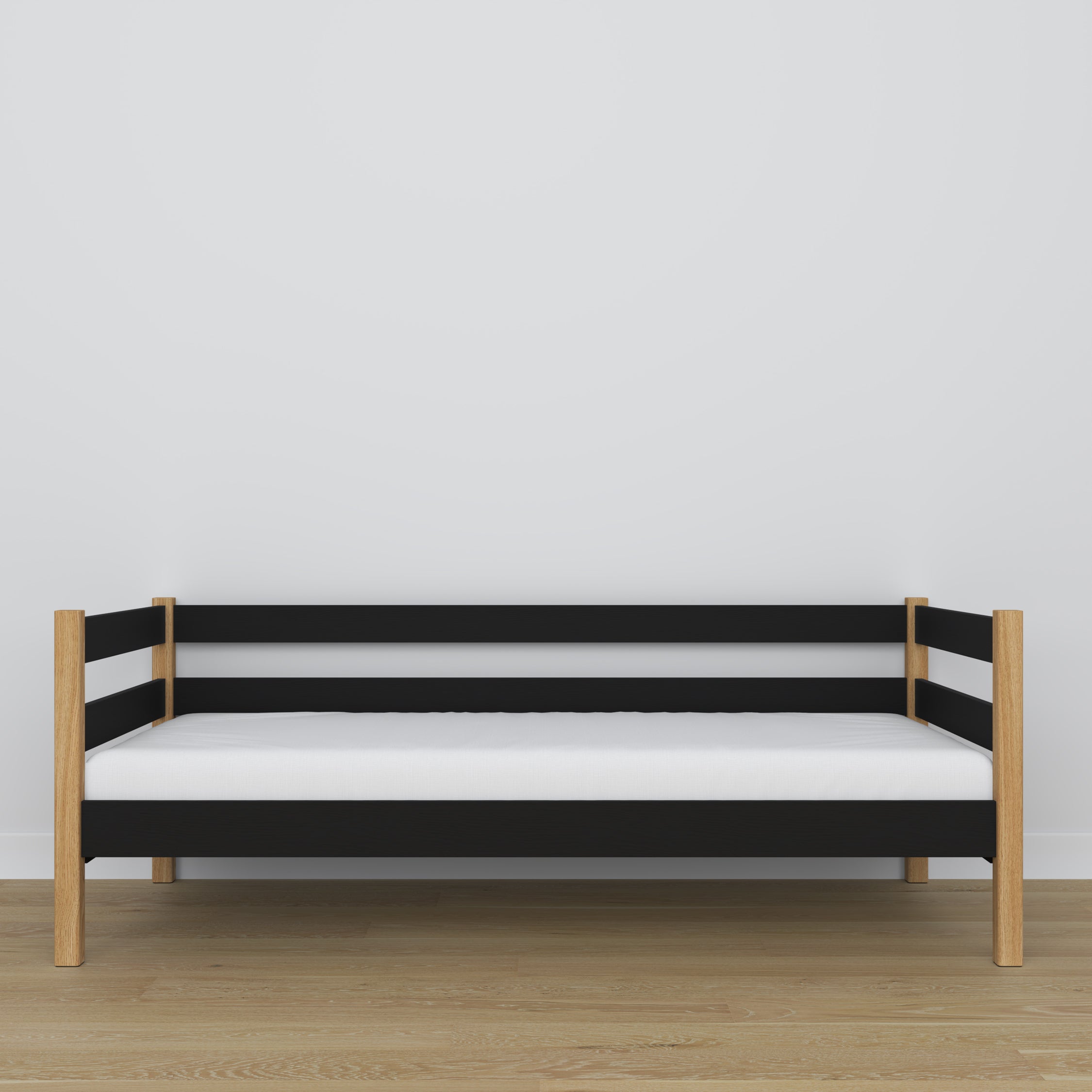 Sofa bed wooden black-oak – wood and joint details, Nizio Home
