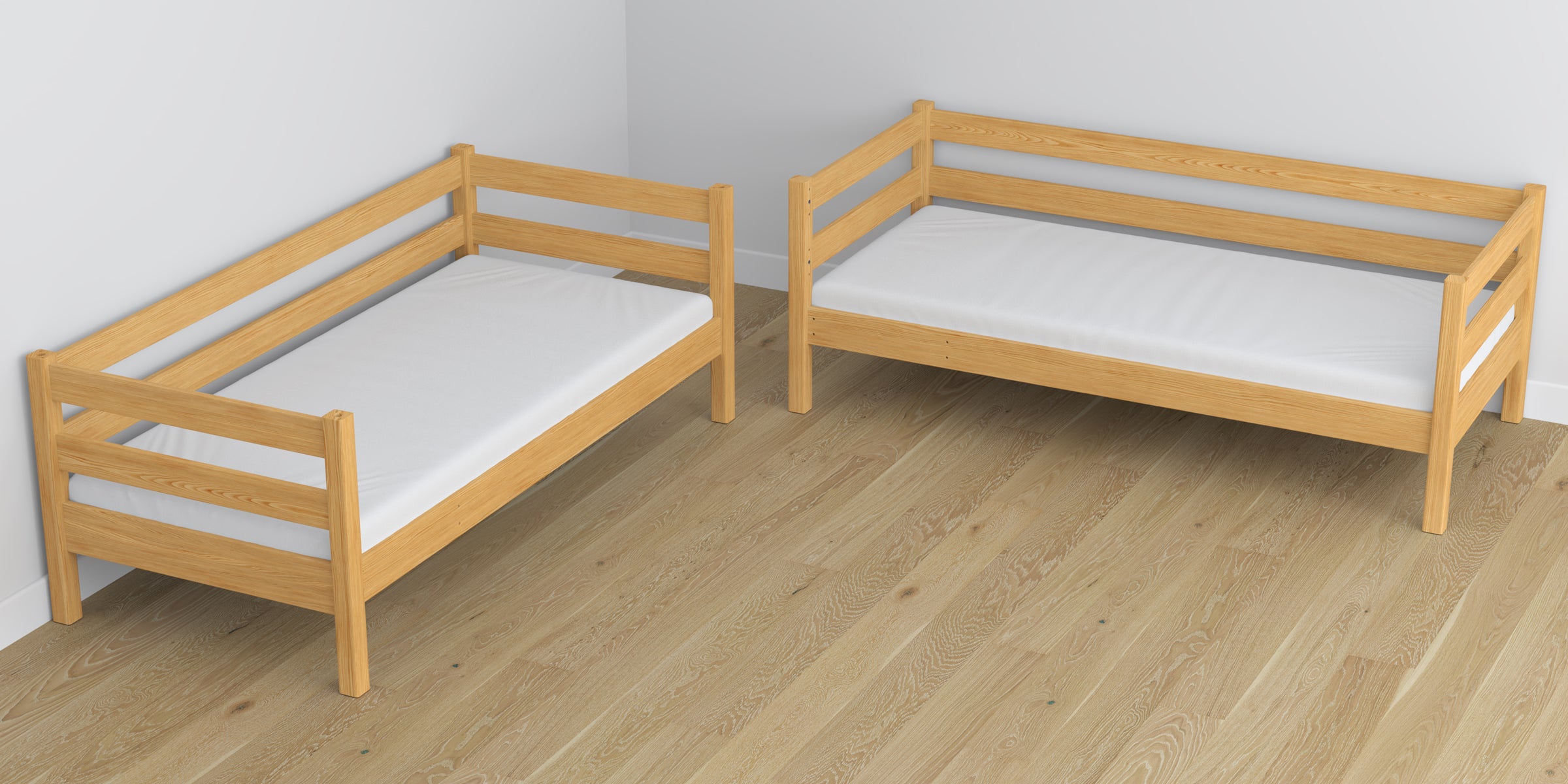 Natural Pine Wooden Bunk Bed – Dimensions and Diagram, Nizio