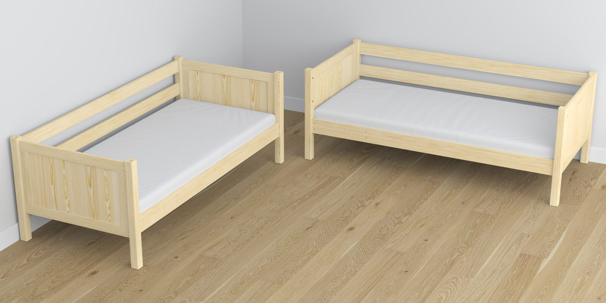 Clear Pine Wooden Bunk Bed with Drawer – Dimensions and Diagram, Nizio
