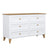 Chest of drawers 6S wooden white with oak 154 cm in bedroom – Scandinavian arrangement