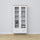 Display cabinet with drawer wooden white with oak 90 cm – living room, Scandinavian style Nizio