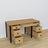 Desk 6S oak natural oak with black – open drawers, document storage compartments