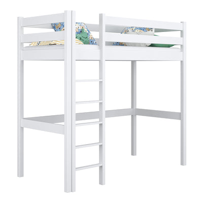 White Wooden Loft Bed – Children’s Room, Solid Wood, Scandi Style
