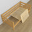 Sofa bed wooden natural pine – view from the headboard, children’s room