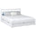 Wooden double bed with drawer N01 white – overall view, solid pine wood