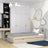 Oak bed with mattress drawer bleached oak – extended drawer, guest