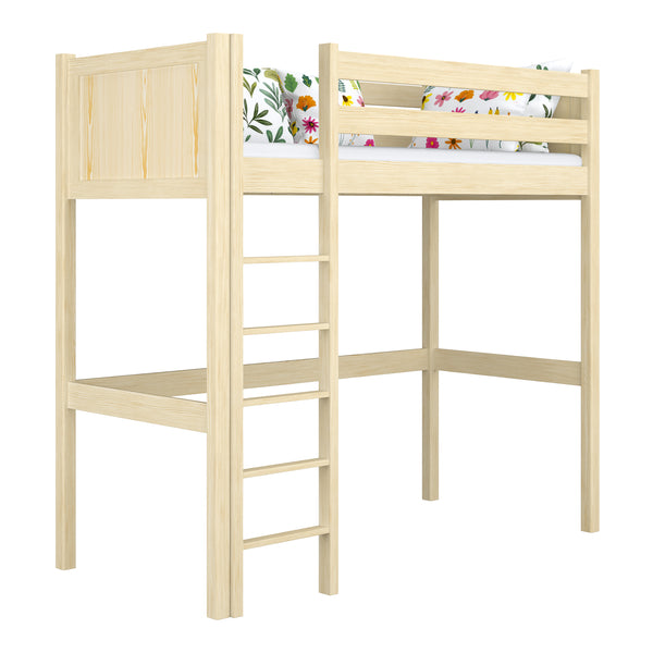 Clear Pine Wooden Loft Bed – Children’s Room, Solid Wood, Scandi Style