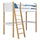 White and Oak Wooden Loft Bed – Children’s Room, Solid Wood, Scandi Style