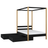 Black and Oak Canopy Bed – Wooden Details and Joints, Nizio Home