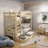 Clear Pine Wooden Bunk Bed – Open Drawer, Spacious Storage Under the Bed