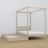 Oak canopy bed bleached oak in a child’s room – scandi arrangement