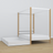 Wooden canopy bed white-oak in a child’s room – scandi arrangement