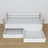 Sofa bed wooden white-oak – angled view, scandi