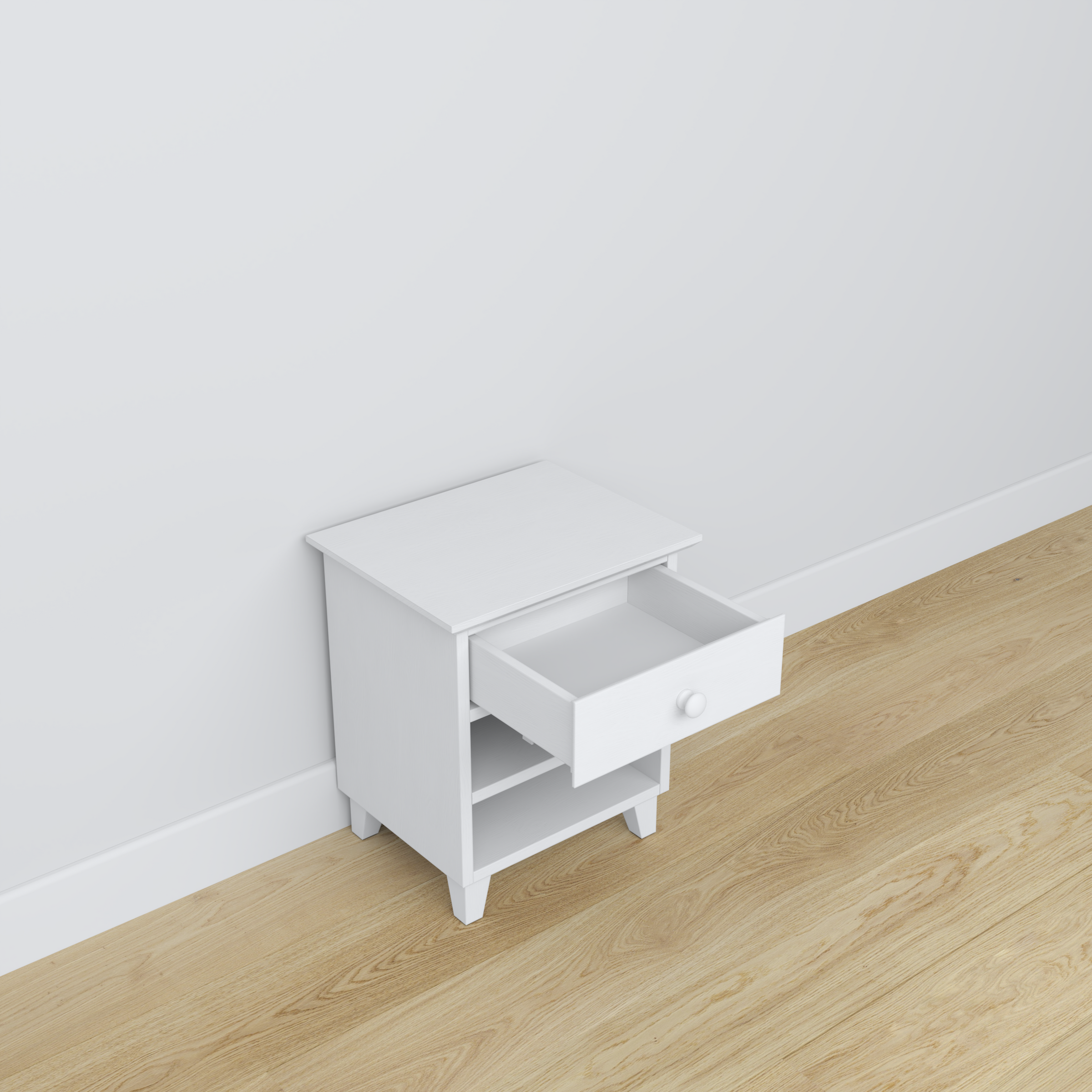 Wooden bedside table 1S N02 Scandi white