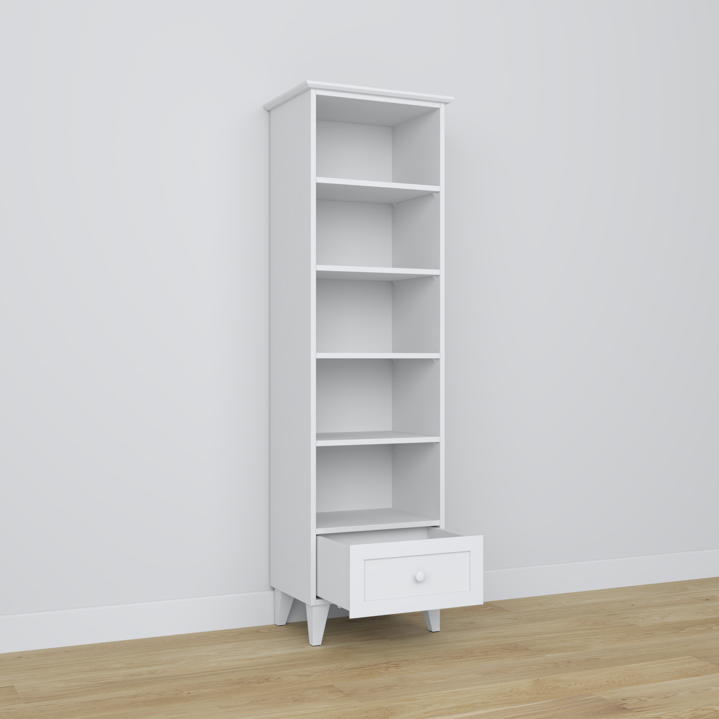 Wooden shelf 1S 57 Scandi white