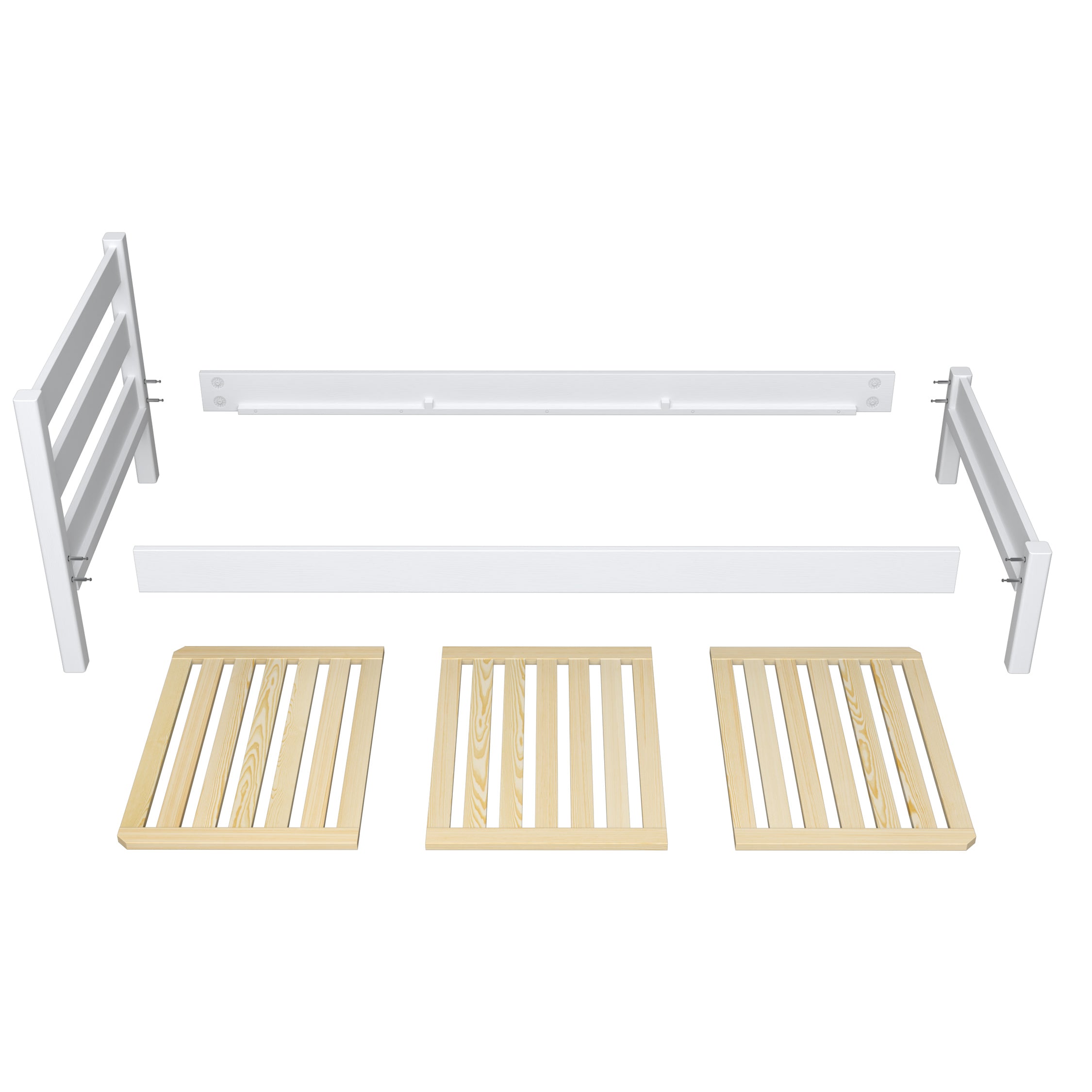 Bed with mattress drawer natural oak made of oak – dimensions, Nizio