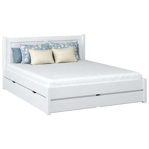 Double bed with drawer N02 wooden in custom RAL/NCS color – solid wood, Nizio