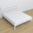 Double bed white in bedroom – bedding arrangement with bedding, scandi style