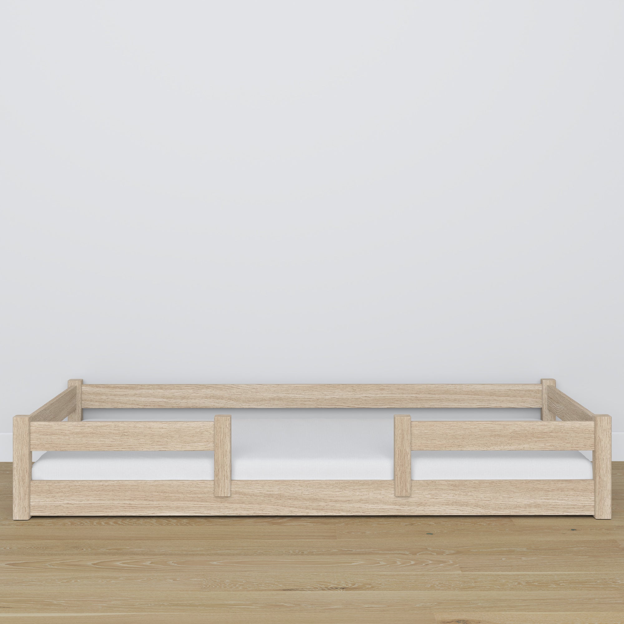 Low Bed Oak Bleached Oak – Angled View, Bedroom