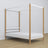 Bed white/oak canopy bed – decorative wooden frame, safe for children