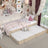 Oak bed with mattress drawer bleached oak – extended drawer, guest