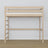 Loft bed bleached oak oak – top view of the sleeping area
