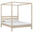 Double bed with canopy bleached oak – oak slatted frame and slats, Nizio