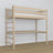 Loft bed with desk bleached oak oak – dimensions, Nizio Home