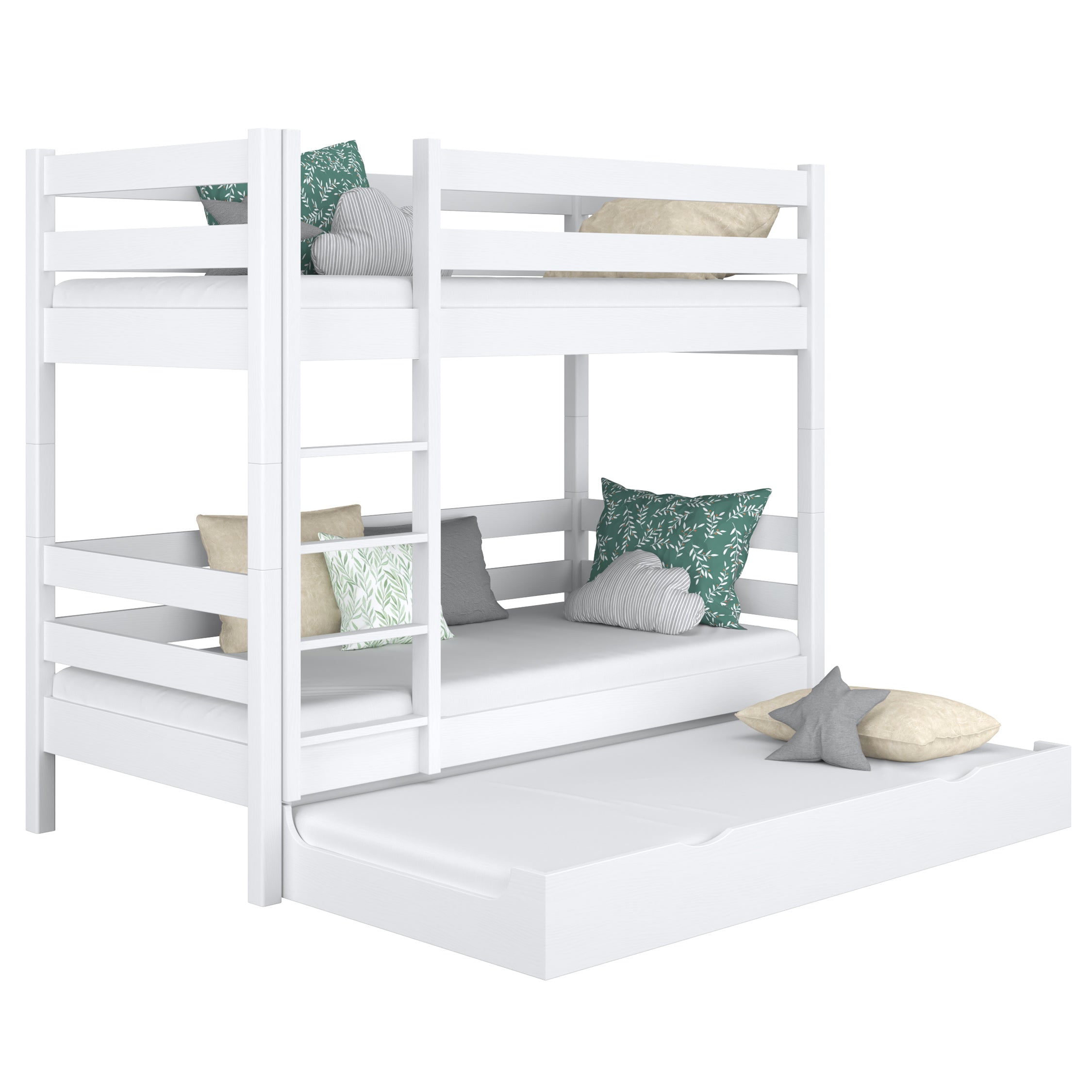 Bunk Bed with Mattress Drawer N01 Wooden in Custom RAL/NCS Color – Solid Wood, Nizio