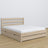 Double bed bleached oak with drawer – oak headboard, close-up