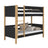 Black and Oak Wooden Bunk Bed – Children’s Room, Solid Wood, Scandinavian Style