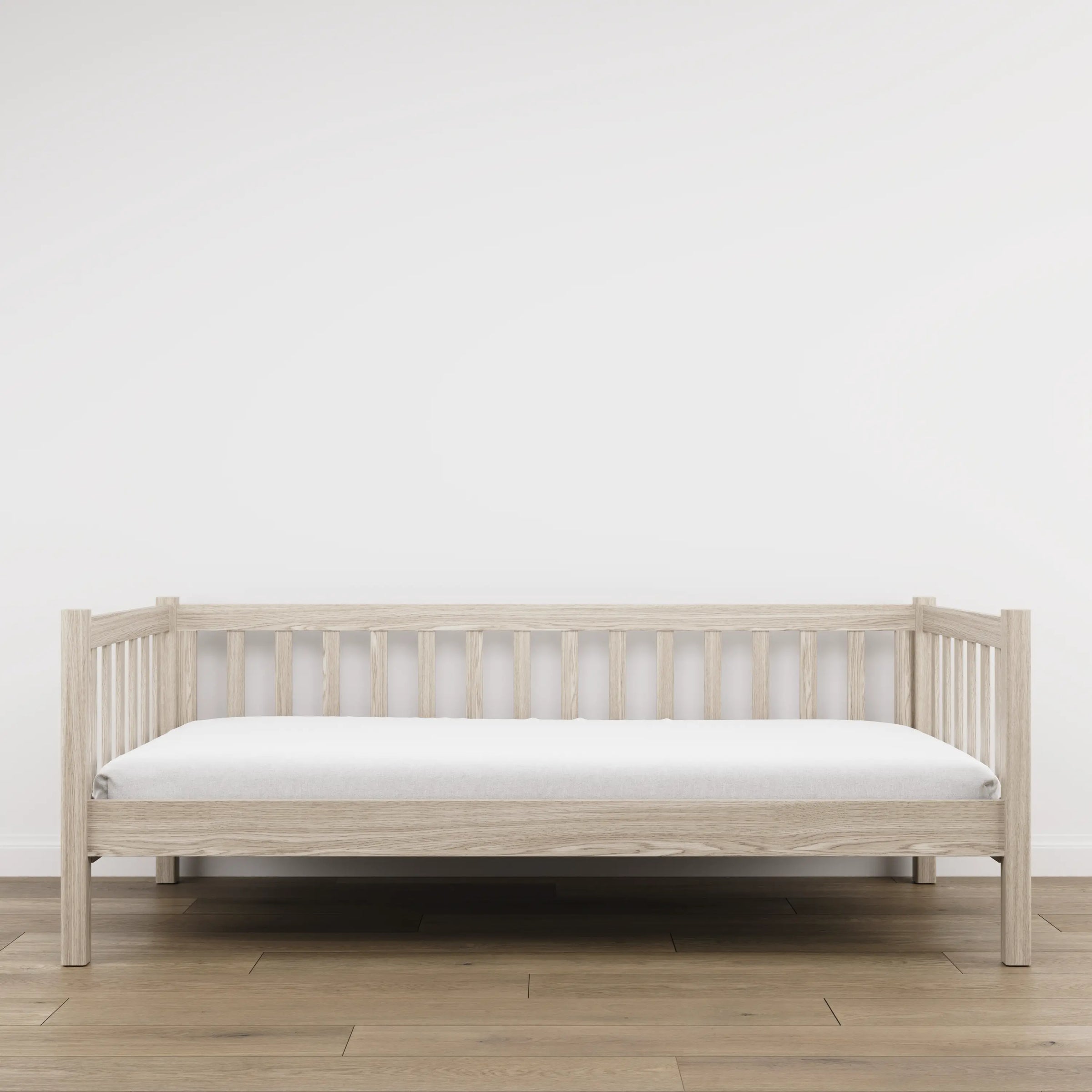 Sofa bed bleached oak made of oak – dimensions and diagram, Nizio
