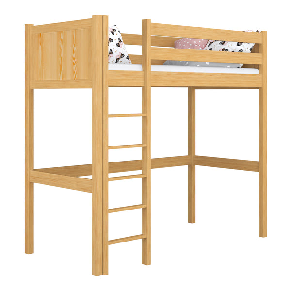Natural Pine Wooden Loft Bed – Children’s Room, Solid Wood, Scandi Style