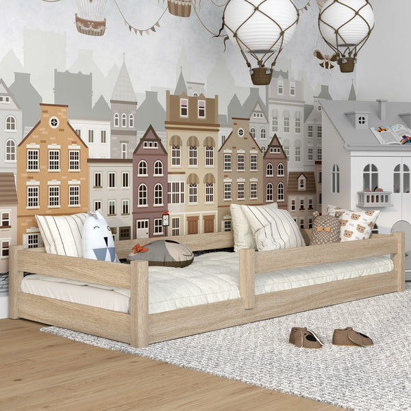 Low Bed Oak Bleached Oak – Bedroom, Solid Wood, Scandinavian Style, Nizio