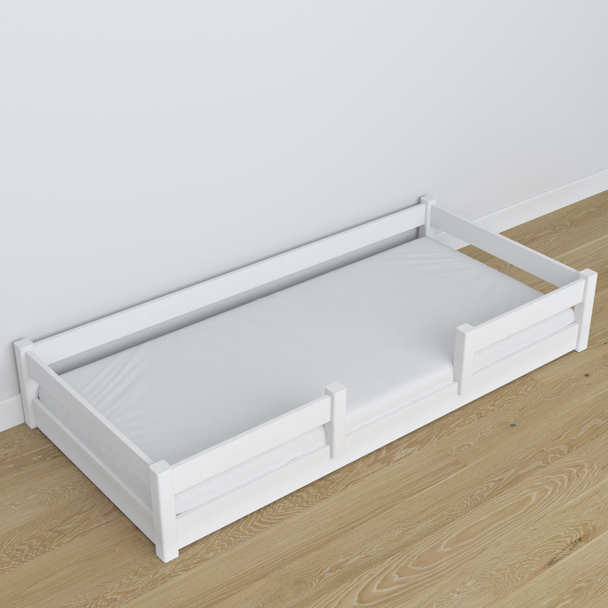Low Bed Wooden White – Joint Details, Nizio Home