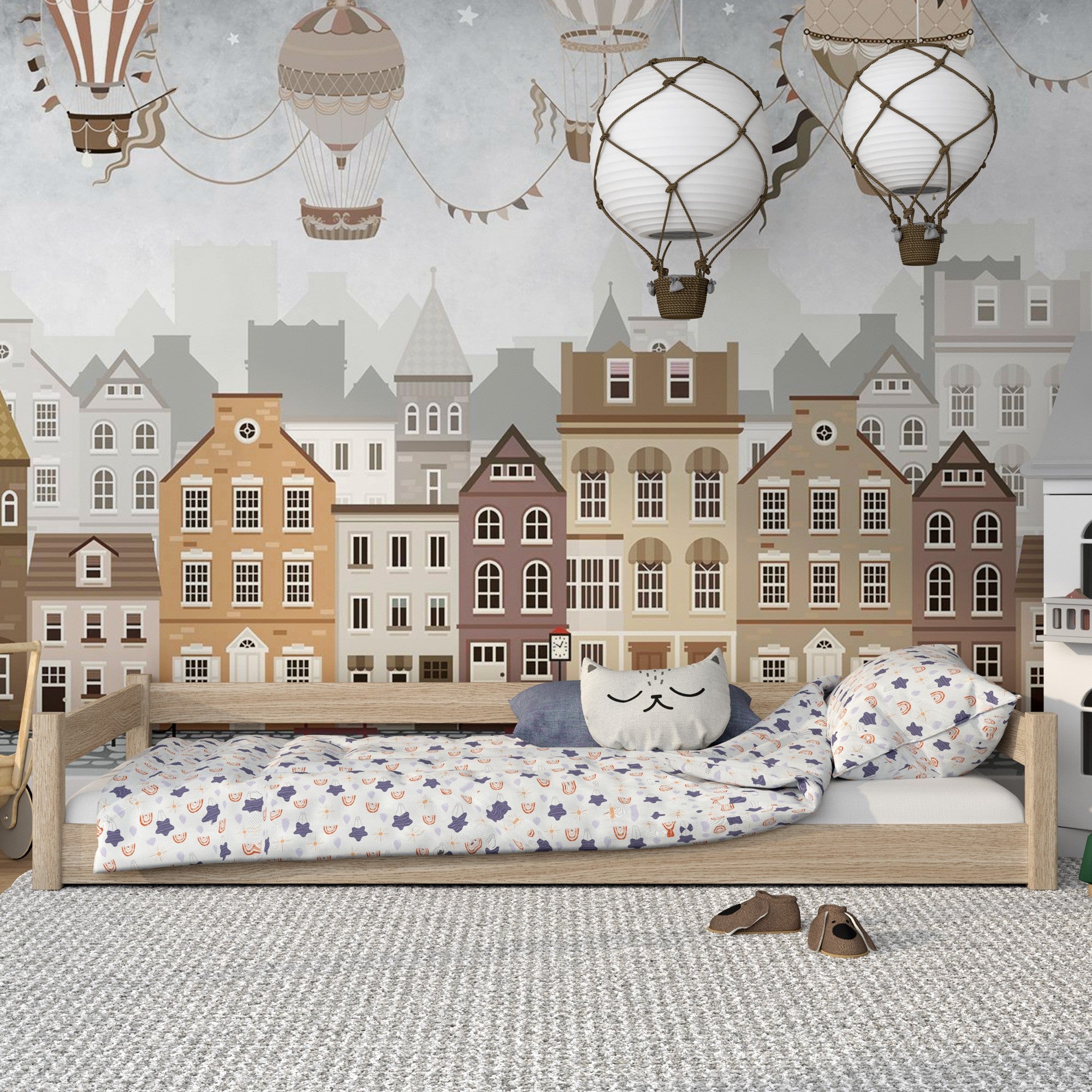 Low Bed Oak Bleached Oak – Low Frame, Side View, Scandi Bedroom