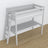 Loft bed grey wooden – top view of the sleeping area, Nizio
