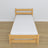 Natural pine bed – mattress drawer, wooden details, Nizio Home